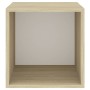 Armario pared 4 ud madera contrachapada blanco roble 37x37x37cm de , Estantes y estanterías - Ref: Foro24-805461, Precio: 94,...
