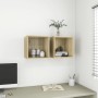 Armario de pared 2 uds madera contrachapada roble 37x37x37 cm de , Estantes y estanterías - Ref: Foro24-805454, Precio: 61,52...