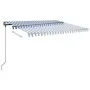 Toldo de pie retráctil manual azul y blanco 400x300 cm de vidaXL, Toldos - Ref: Foro24-3069736, Precio: 426,59 €, Descuento: %