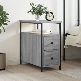 Mesita de noche madera de ingeniería gris Sonoma 30x60x60 cm de , Mesitas de noche - Ref: Foro24-826069, Precio: 59,81 €, Des...