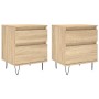 Mesitas noche 2 uds madera ingeniería roble Sonoma 40x35x50 cm de , Mesitas de noche - Ref: Foro24-830675, Precio: 73,34 €, D...