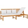 vidaxL Sofá cama con cojín madera maciza acacia crema 200x60x75 cm de , Camas para exteriores - Ref: Foro24-312144, Precio: 3...