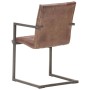 Sillas de comedor voladizad 2 uds cuero real marrón desgastado de , Sillas de comedor - Ref: Foro24-321849, Precio: 315,10 €,...