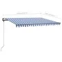 Toldo de pie retráctil manual azul y blanco 400x300 cm de vidaXL, Toldos - Ref: Foro24-3069736, Precio: 426,59 €, Descuento: %