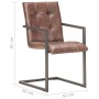 Sillas de comedor voladizad 2 uds cuero real marrón desgastado de , Sillas de comedor - Ref: Foro24-321849, Precio: 315,10 €,...