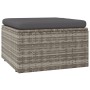 Reposapiés de jardín con cojín ratán sintético gris 55x55x30 cm de , Sofás de exterior - Ref: Foro24-318668, Precio: 90,81 €,...