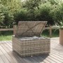 Reposapiés de jardín con cojín ratán sintético gris 55x55x30 cm de , Sofás de exterior - Ref: Foro24-318668, Precio: 90,81 €,...
