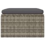 Reposapiés de jardín con cojín ratán sintético gris 55x55x30 cm de , Sofás de exterior - Ref: Foro24-318668, Precio: 90,81 €,...