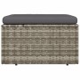 Reposapiés de jardín con cojín ratán sintético gris 55x55x30 cm de , Sofás de exterior - Ref: Foro24-318668, Precio: 90,81 €,...