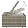 Reposapiés de jardín con cojín ratán sintético gris 55x55x30 cm de , Sofás de exterior - Ref: Foro24-318668, Precio: 90,81 €,...