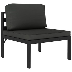 Sofá modular central con cojines aluminio antracita de , Sofás modulares de exterior - Ref: Foro24-49240, Precio: 178,27 €, D...