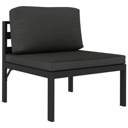 Sofá modular central con cojines aluminio antracita de , Sofás modulares de exterior - Ref: Foro24-49240, Precio: 178,27 €, D...