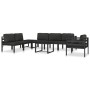 Sofá modular central con cojines aluminio antracita de , Sofás modulares de exterior - Ref: Foro24-49240, Precio: 178,27 €, D...