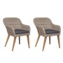 Sillas de jardín con cojines 2 unidades ratán sintético marrón de , Sillas de jardín - Ref: Foro24-44156, Precio: 230,86 €, D...