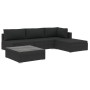 Set muebles de jardín 5 piezas y cojines ratán sintético negro de , Conjuntos de jardín - Ref: Foro24-46784, Precio: 504,72 €...