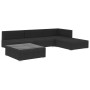 Set muebles de jardín 5 piezas y cojines ratán sintético negro de , Conjuntos de jardín - Ref: Foro24-46784, Precio: 504,72 €...
