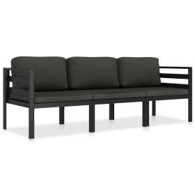 Set muebles de jardín 3 pzas y cojines aluminio gris antracita de , Conjuntos de jardín - Ref: Foro24-49237, Precio: 453,70 €...