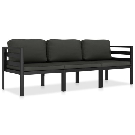 Set muebles de jardín 3 pzas y cojines aluminio gris antracita de , Conjuntos de jardín - Ref: Foro24-49237, Precio: 453,70 €...