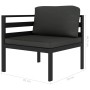 Set muebles de jardín 3 pzas y cojines aluminio gris antracita de , Conjuntos de jardín - Ref: Foro24-49237, Precio: 453,70 €...
