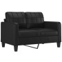 Sofá de 2 plazas con cojines cuero sintético negro 120 cm de , Sofás - Ref: Foro24-3200798, Precio: 230,41 €, Descuento: %