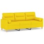 Sofá de 3 plazas con cojines tela amarillo claro 180 cm de , Sofás - Ref: Foro24-3200834, Precio: 272,76 €, Descuento: %