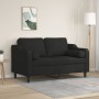 Sofá de 2 plazas con cojines tela negro 120 cm de , Sofás - Ref: Foro24-3200841, Precio: 224,42 €, Descuento: %