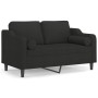 Sofá de 2 plazas con cojines tela negro 120 cm de , Sofás - Ref: Foro24-3200841, Precio: 224,42 €, Descuento: %