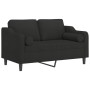 Sofá de 2 plazas con cojines tela negro 120 cm de , Sofás - Ref: Foro24-3200841, Precio: 224,42 €, Descuento: %