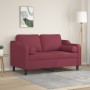 Sofá de 2 plazas con cojines tela rojo tinto 120 cm de , Sofás - Ref: Foro24-3200843, Precio: 219,47 €, Descuento: %