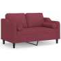 Sofá de 2 plazas con cojines tela rojo tinto 120 cm de , Sofás - Ref: Foro24-3200843, Precio: 219,47 €, Descuento: %