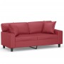 Sofá de 2 plazas con cojines cuero sintético rojo tinto 140 cm de , Sofás - Ref: Foro24-3200869, Precio: 302,71 €, Descuento: %