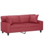 Sofá de 2 plazas con cojines cuero sintético rojo tinto 140 cm de , Sofás - Ref: Foro24-3200869, Precio: 302,71 €, Descuento: %