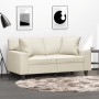 Sofá de 2 plazas con cojines cuero sintético color crema 120 cm de , Sofás - Ref: Foro24-3200862, Precio: 236,98 €, Descuento: %