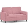 Sofá de 2 plazas con cojines terciopelo rosa 120 cm de , Sofás - Ref: Foro24-3200874, Precio: 254,23 €, Descuento: %