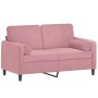 Sofá de 2 plazas con cojines terciopelo rosa 120 cm de , Sofás - Ref: Foro24-3200874, Precio: 254,23 €, Descuento: %