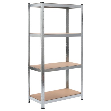 Estantería de acero y MDF 80x40x160 cm plateado de , Estanterías industriales - Ref: Foro24-144266, Precio: 58,26 €, Descuent...