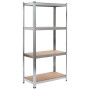 Estantería de acero y MDF 80x40x160 cm plateado de , Estanterías industriales - Ref: Foro24-144266, Precio: 58,26 €, Descuent...