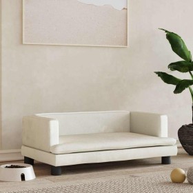 Cama para perros de terciopelo crema 80x45x30 cm de , Camas para perros - Ref: Foro24-171900, Precio: 69,49 €, Descuento: %