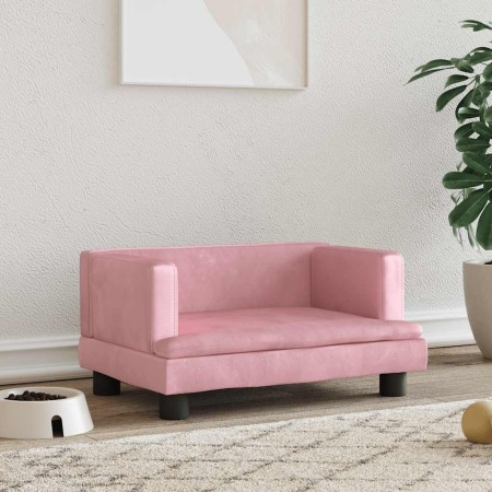 Cama para perros de terciopelo rosa 60x40x30 cm de , Camas para perros - Ref: Foro24-171909, Precio: 58,88 €, Descuento: %
