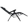 Tumbona plegable de terraza textileno negra de , Tumbonas - Ref: Foro24-47899, Precio: 126,70 €, Descuento: %