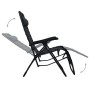 Tumbona plegable de terraza textileno negra de , Tumbonas - Ref: Foro24-47899, Precio: 126,70 €, Descuento: %