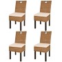 Sillas de comedor 4 unidades ratán kubu madera de mango de , Sillas de comedor - Ref: Foro24-274362, Precio: 354,98 €, Descue...