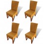 Sillas de comedor 4 unidades ratán natural marrón de , Sillas de comedor - Ref: Foro24-274204, Precio: 355,96 €, Descuento: %