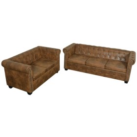 Sofás Chesterfield de 2 y 3 plazas marrón de , Sofás - Ref: Foro24-274322, Precio: 1,00 €, Descuento: %