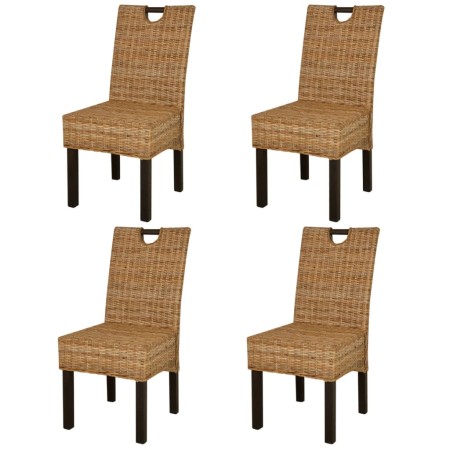 Silla de comedor 4 uds Kubu ratán madera de mango de , Sillas de comedor - Ref: Foro24-274360, Precio: 360,10 €, Descuento: %