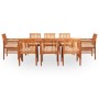 Set comedor de jardín 9 pzas y cojines madera maciza de acacia de , Conjuntos de jardín - Ref: Foro24-278900, Precio: 1,00 €,...