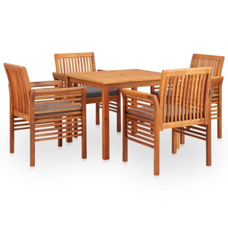 Set comedor de jardín 5 pzas y cojines madera maciza de acacia de , Conjuntos de jardín - Ref: Foro24-278902, Precio: 593,87 ...