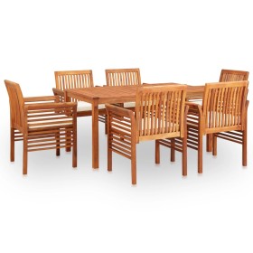 Set comedor de jardín 7 pzas y cojines madera maciza de acacia de , Conjuntos de jardín - Ref: Foro24-278898, Precio: 1,00 €,...