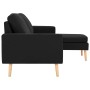 Sofá de 3 plazas con reposapiés de tela negro de , Sofás - Ref: Foro24-288732, Precio: 444,20 €, Descuento: %