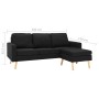 Sofá de 3 plazas con reposapiés de tela negro de , Sofás - Ref: Foro24-288732, Precio: 444,20 €, Descuento: %